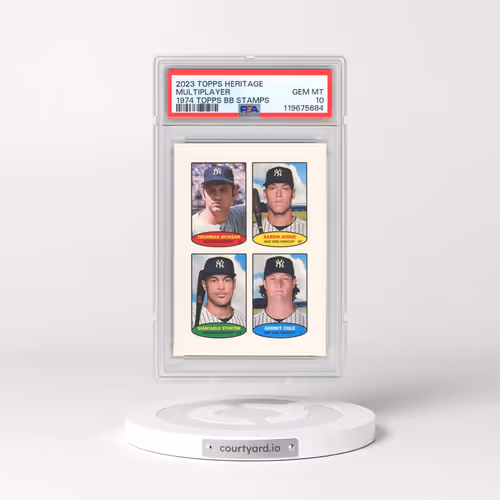 2023 Topps Heritage 1974 Topps Baseball Stamps Aaron Judge/Gerrit Cole/Giancarlo Stanton/Thurman Mun