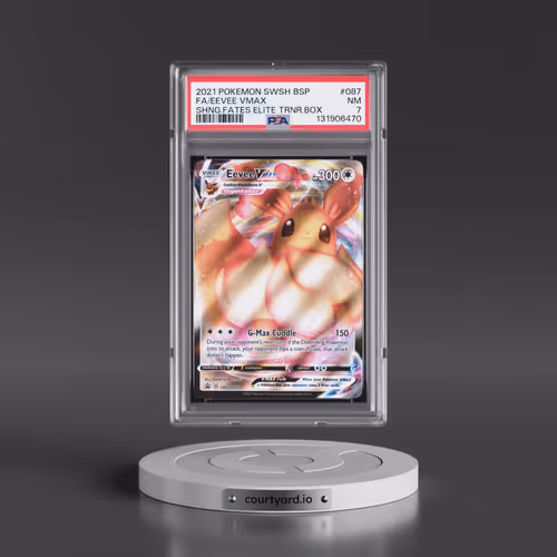 2021 Pokémon Swsh Black Star Promo #087 Eevee Vmax - Full Art Shining Fates Elite Trainer Box (PSA 7