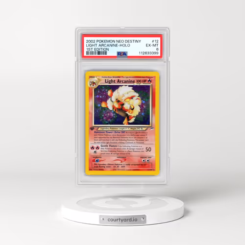 2002 Pokémon Neo Destiny #12 Light Arcanine - 1st Edition Holo (PSA 6 EX-MT)