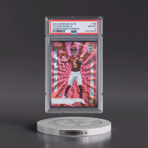 2024 Panini Donruss Elite #165 Jayden Daniels - Aspirations Shimmer (PSA 8 NM-MT)