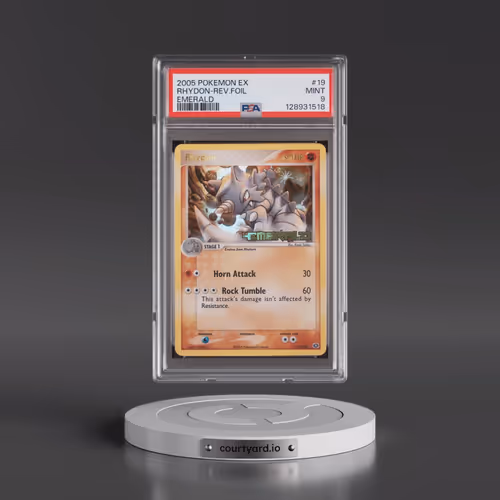 2005 Pokémon EX Emerald #19 Rhydon - Reverse Foil (PSA 9 MINT)