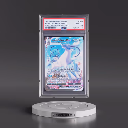 2021 Pokémon Sword & Shield Chilling Reign #203 Ice Rider Calyrex Vmax - Full Art Secret (PSA 10 GEM