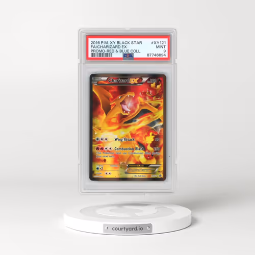 2016 Pokémon XY Black Star Promo #XY121 Charizard EX - Holo Full Art Red & Blue Collection (PSA 9 MINT)