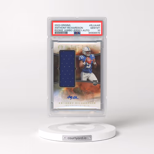 2023 Panini Origins Rookie Jumbo Jersey Autographs #RJJAAR Anthony Richardson (PSA 10 GEM MINT)