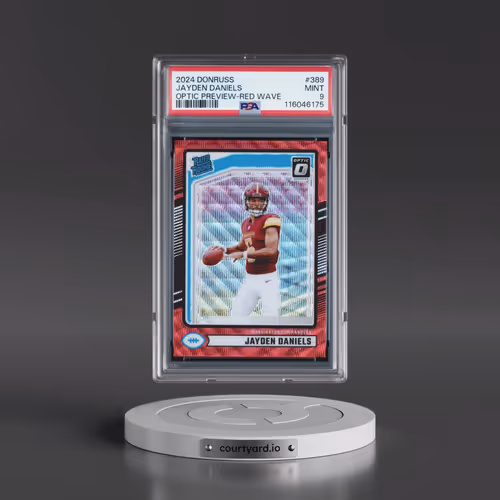 2024 Panini Donruss #389 Jayden Daniels - Optic Preview-Red Wave (PSA 9 MINT)
