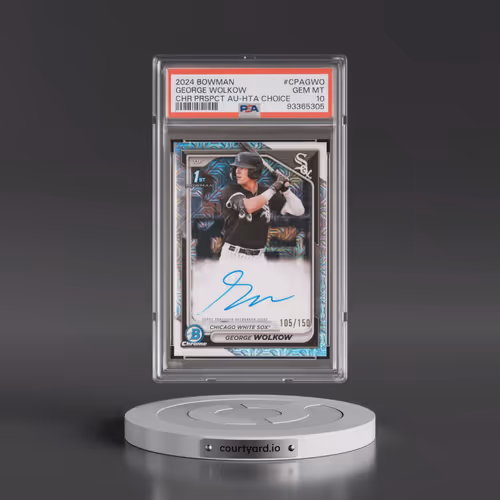 2024 Bowman Chrome Prospect Autographs #CPAGWO George Wolkow - Hta Choice Refractor (PSA 10 GEM MINT