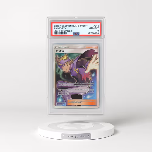 2018 Pokémon Sun & Moon Lost Thunder #212 Morty - Full Art (PSA 10 GEM MINT)