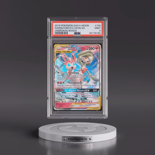 2019 Pokémon Sun & Moon Unbroken Bonds #130 Gardevoir & Sylveon GX - Holo (PSA 9 MINT)