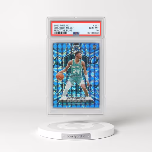 2023 Panini Mosaic #277 Brandon Miller - Reactive Blue (PSA 10 GEM MINT)