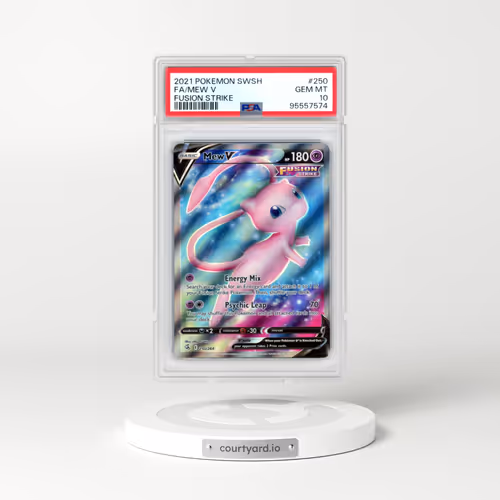 2021 Pokémon Sword & Shield Fusion Strike #250 Mew V - Holo Full Art (PSA 10 GEM MINT)