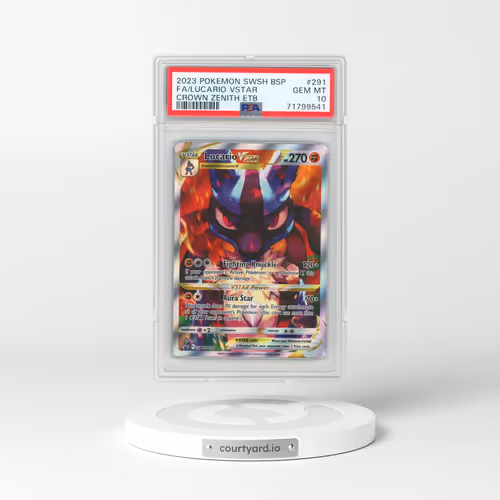 2023 Pokémon Swsh Black Star Promo #291 Lucario Vstar - Full Art Crown Zenith Elite Trainer Box (PSA 10 GEM MINT)
