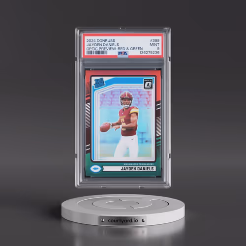 2024 Panini Donruss #389 Jayden Daniels - Optic Preview-Red & Green (PSA 9 MINT)