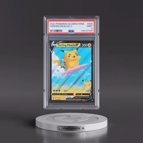 2021 Pokémon Celebrations #008 Surfing Pikachu V - Holo (PSA 9 MINT)