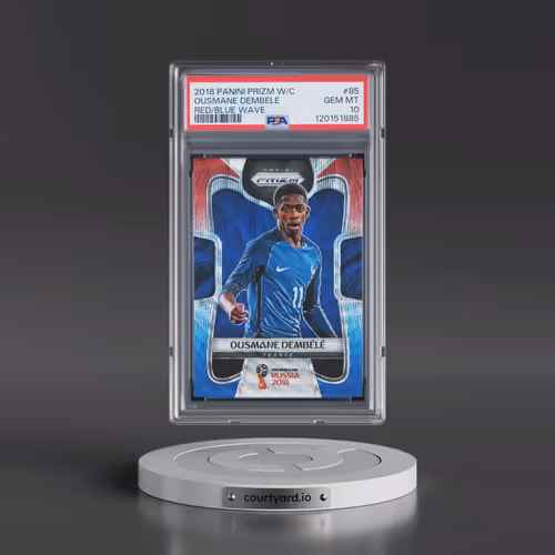 2018 Panini Prizm World Cup #85 Ousmane Dembele - Red/Blue Wave (PSA 10 GEM MINT)