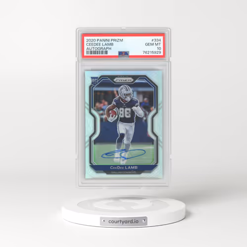 2020 Panini Prizm #334 Ceedee Lamb - Autograph (PSA 10 GEM MINT)