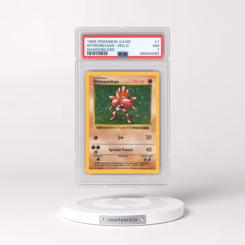 1999 Pokémon Game #7 Hitmonchan - Holo Shadowless (PSA 7 NM)