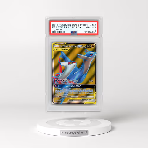 2019 Pokémon Sun & Moon Team Up #169 Latias & Latios GX - Holo Full Art (PSA 10 GEM MINT)