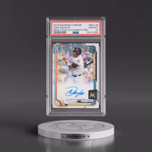 2015 Bowman Chrome Draft Pick Autograph #BCAJN Josh Naylor - Refractor (PSA 10 GEM MINT)