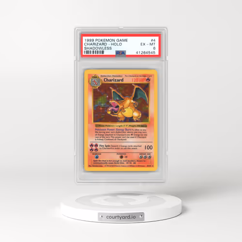1999 Pokémon Game #4 Charizard - Holo Shadowless (PSA 6 EX-MT)