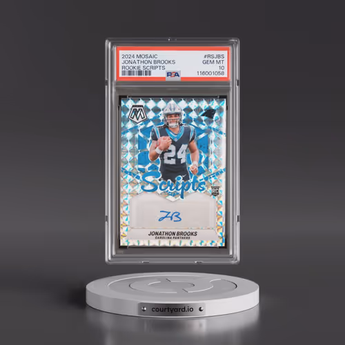 2024 Panini Mosaic Rookie Scripts #RSJBS Jonathon Brooks (PSA 10 GEM MINT)