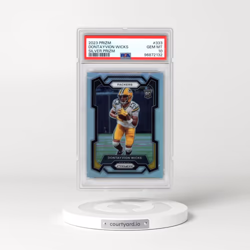 2023 Panini Prizm #333 Dontayvion Wicks - Silver Prizm (PSA 10 GEM MINT)