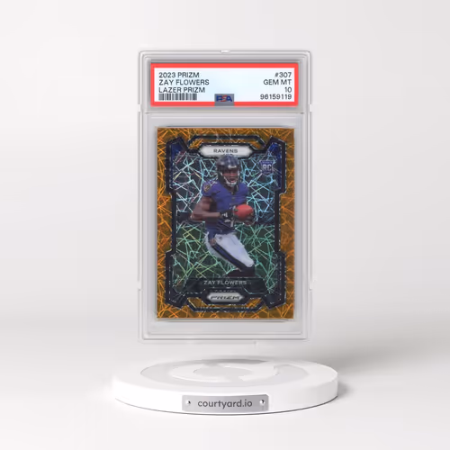 2023 Panini Prizm #307 Zay Flowers - Lazer Prizm (PSA 10 GEM MINT)
