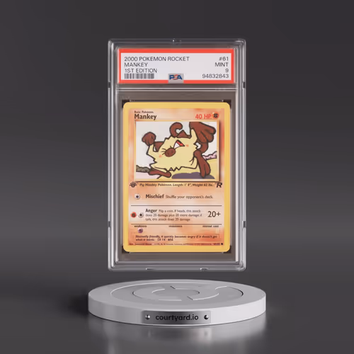 2000 Pokémon Rocket #61 Mankey - 1st Edition (PSA 9 MINT)
