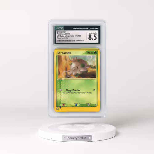 2003 EX Ruby & Sapphire (2003 Copyright, w/ "e" Symbol) #69/109 Shroomish - Reverse Holo (CGC 8.5 NM-MT+)