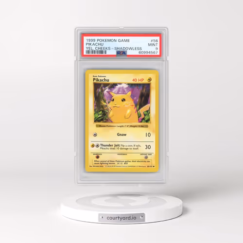 1999 Pokémon Game #58 Pikachu - Shadowless Yellow Cheeks (PSA 9 MINT)