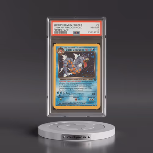 2000 Pokémon Rocket #8 Dark Gyarados - Holo Prerelease (PSA 8 NM-MT)