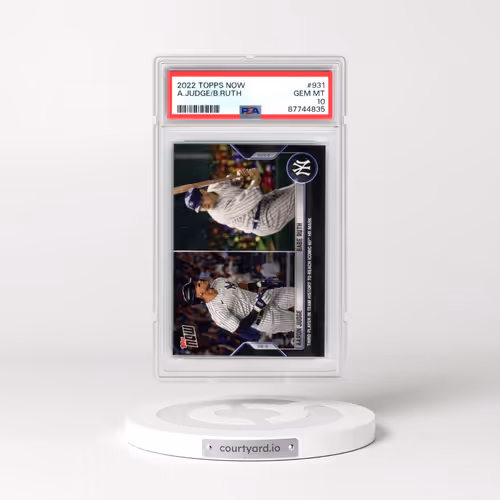 2022 Topps Now #931 Aaron Judge/Babe Ruth (PSA 10 GEM MINT)