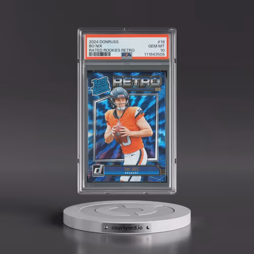 2024 Panini Donruss Rated Rookies Retro #19 Bo Nix (PSA 10 GEM MINT)