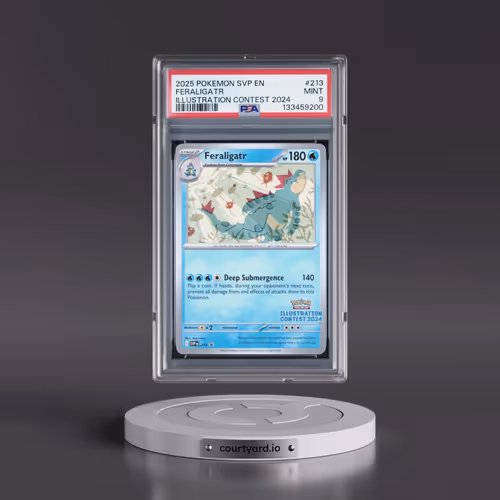 2025 Pokémon Svp EN-SV Black Star Promo #213 Feraligatr - Illustration Contest 2024 (PSA 9 MINT)