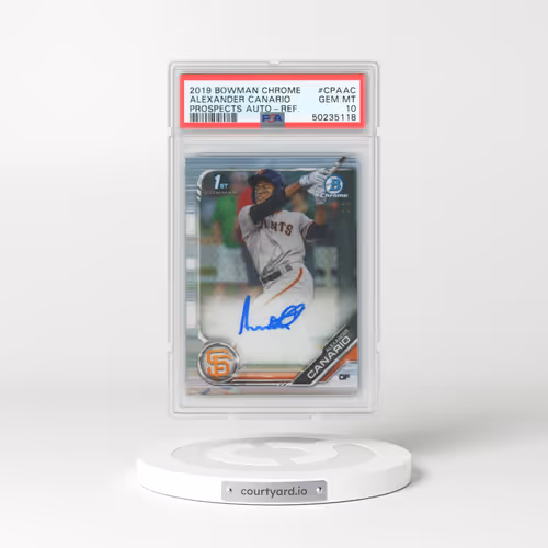 2019 Bowman Chrome Prospects Autographs #CPAAC Alexander Canario - Refractor (PSA 10 GEM MINT)