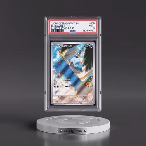 2025 Pokémon Wht EN-White Flare #105 Oshawott - Illustration Rare (PSA 9 MINT)