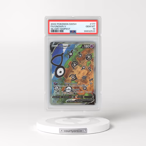 2022 Pokémon Sword & Shield Silver Tempest #177 Unown V - Holo Full Art (PSA 10 GEM MINT)