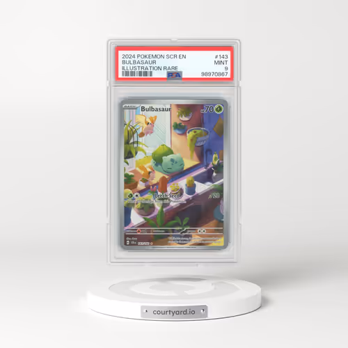2024 Stellar Crown - SCR EN #143 Bulbasaur - Illustration Rare (PSA 9 MINT)