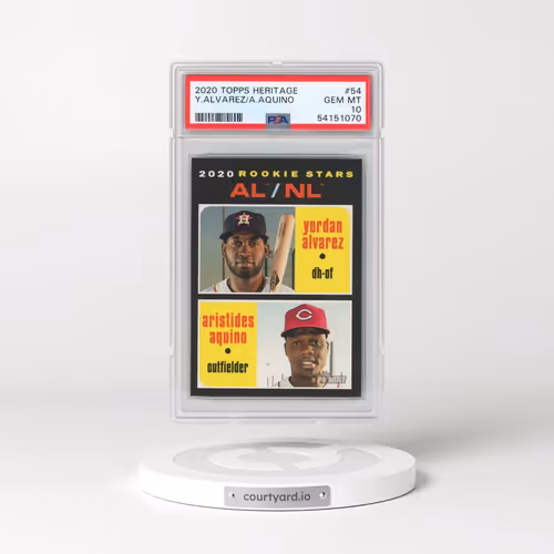 2020 Topps Heritage #54 Aristides Aquino/Yordan Alvarez (PSA 10 GEM MINT)