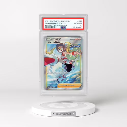 2021 Pokémon Sword & Shield Rapid Strike Master #079 Korrina's Focus - Full Art (PSA 10 GEM MINT)