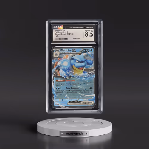 2024 Pokémon Scr EN-Stellar Crown #030 Blastoise EX - Holo (CGC 8.5 NM-MT+)