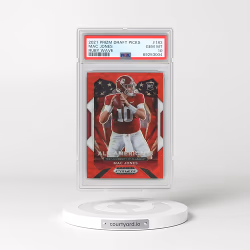 2021 Panini Prizm Draft Picks #183 Mac Jones - Ruby Wave (PSA 10 GEM MINT)