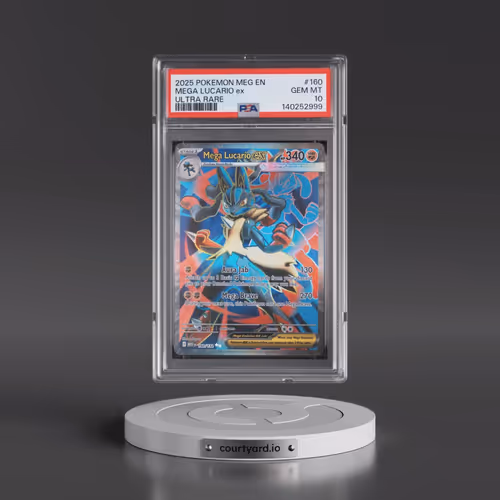2025 Pokémon Meg EN-Mega Evolution #160 Mega Lucario EX - Holo Ultra Rare (PSA 10 GEM MINT)