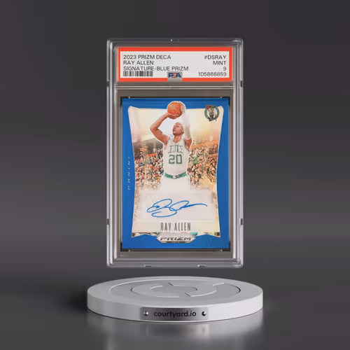 2023 Panini Prizm Deca Signatures #DSRAY Ray Allen - Blue Prizm (PSA 9 MINT)