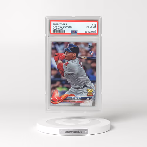 2018 Topps #18 Rafael Devers - Batting (PSA 10 GEM MINT)