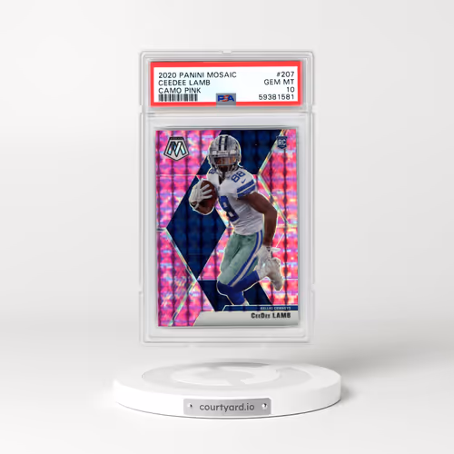2020 Panini Mosaic #207 Ceedee Lamb - Camo Pink (PSA 10 GEM MINT)