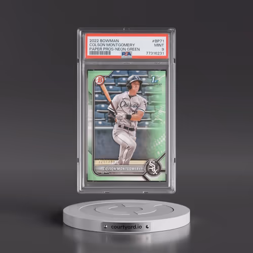 2022 Bowman Paper Prospects #BP71 Colson Montgomery - Neon Green (PSA 9 MINT)