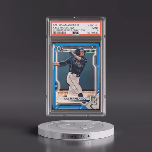 2021 Bowman Draft #BDC191 Kyle Manzardo - Chrome-Blue Refractor (PSA 9 MINT)