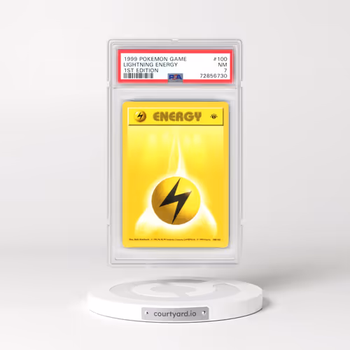 1999 Pokémon Game #100 Lightning Energy - 1st Edition (PSA 7 NM)