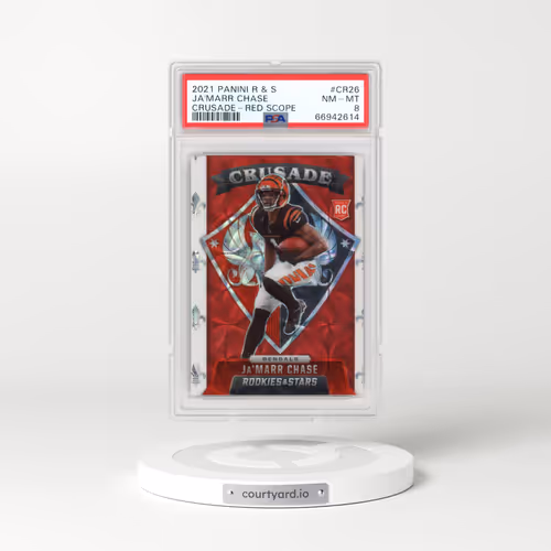 2021 Panini Rookies & Stars Crusade #CR26 JA'Marr Chase - Red Scope (PSA 8 NM-MT)