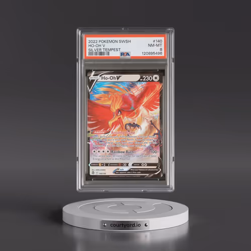 2022 Pokémon Sword & Shield Silver Tempest #140 HO-Oh V - Holo (PSA 8 NM-MT)